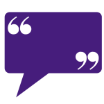 a speech bubble with quotation marks inside